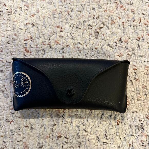 Ray ban Leather Universal Soft Sunglasses Case Black w/ Cleaning Cloth Eyeglass - Picture 6 of 10